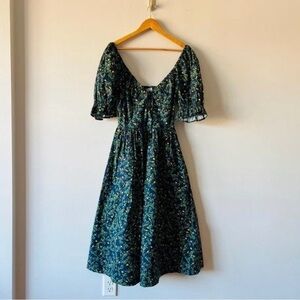 NWT Hill House Ophelia Midi Dress - Midnight Garden print